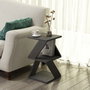 Hanah Home Mesa Lateral Madera Negra 29.6x54.2x29.6 cm
